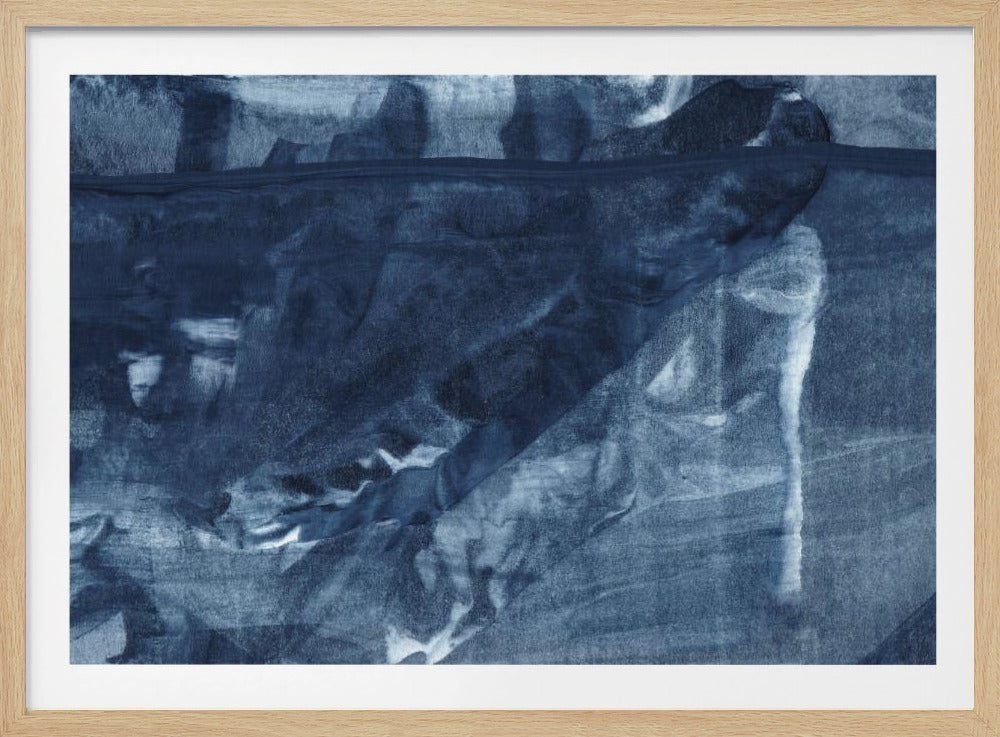 Blue Texture Flowing Vertical Lines | Poster