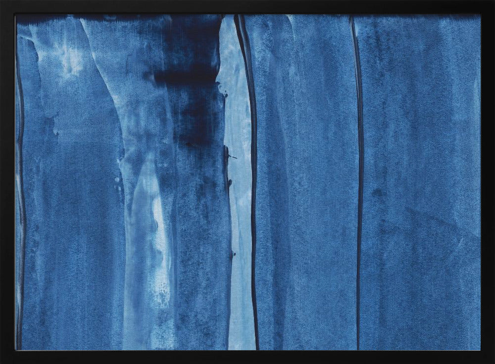Blue Texture Flowing Vertical Lines | Poster