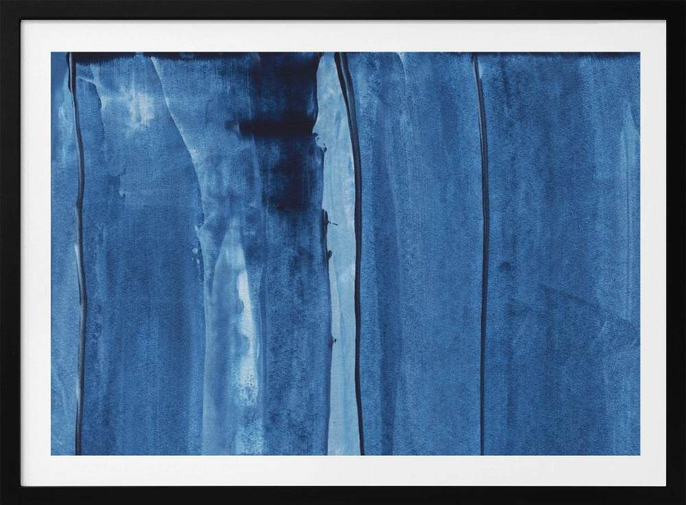 Blue Texture Flowing Vertical Lines | Poster