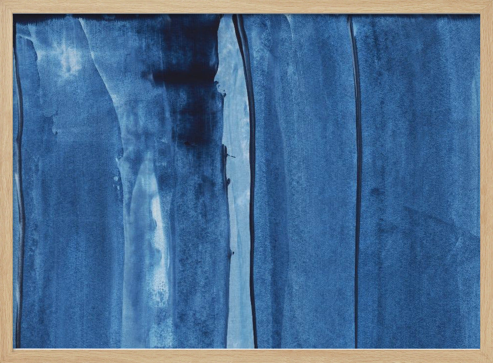 Blue Texture Flowing Vertical Lines | Poster