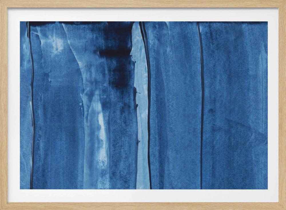 Blue Texture Flowing Vertical Lines | Poster