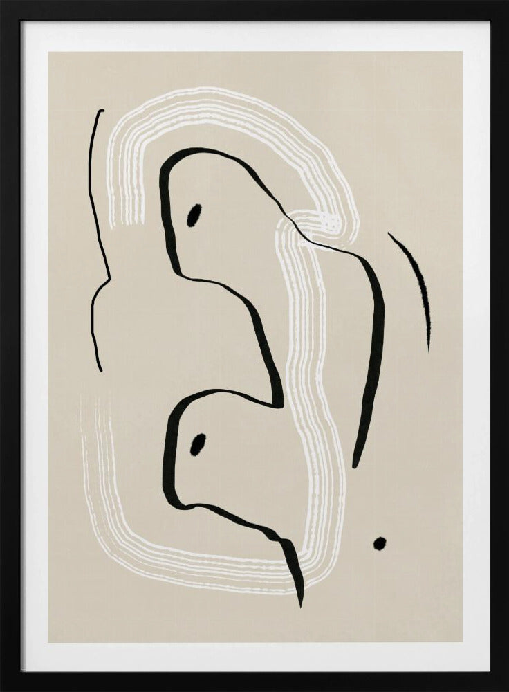 Reclining nude line art | Poster