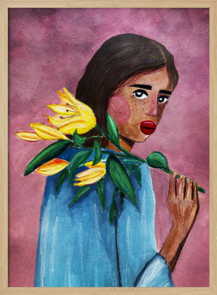 Woman With Lily | Poster