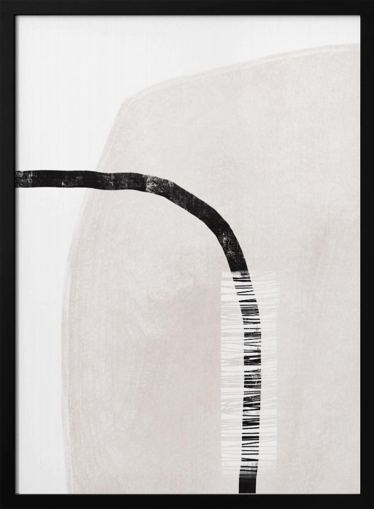 Black Lines On A Soft White Textured Background | Poster
