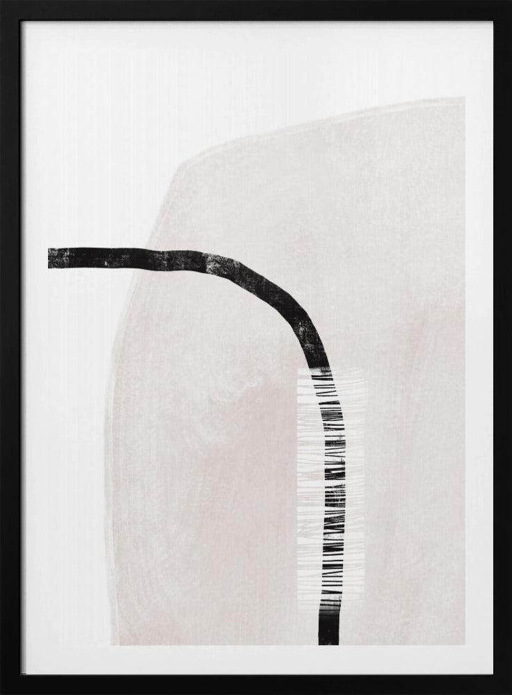 Black Lines On A Soft White Textured Background | Poster