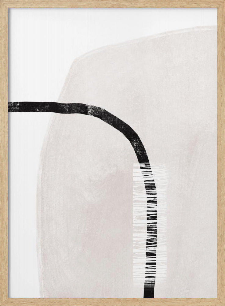 Black Lines On A Soft White Textured Background | Poster