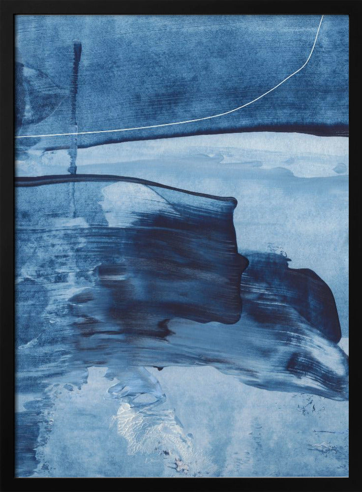 Dynamic Blue Hues And Fluid Brushstrokes | Poster