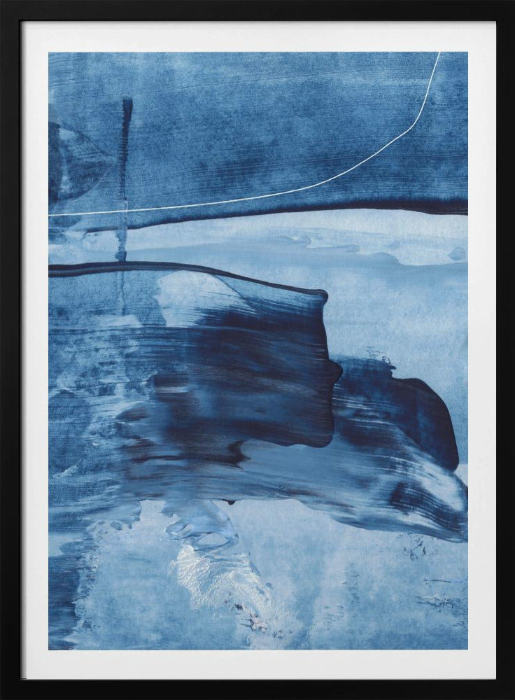 Dynamic Blue Hues And Fluid Brushstrokes | Poster