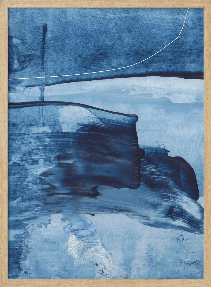 Dynamic Blue Hues And Fluid Brushstrokes | Poster