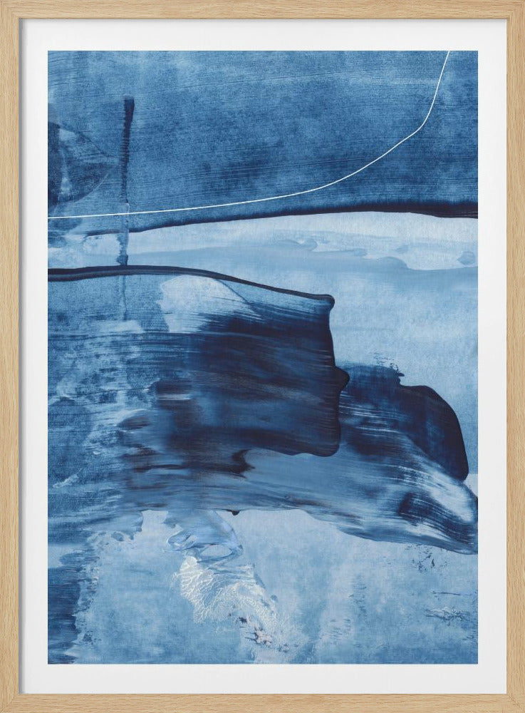 Dynamic Blue Hues And Fluid Brushstrokes | Poster