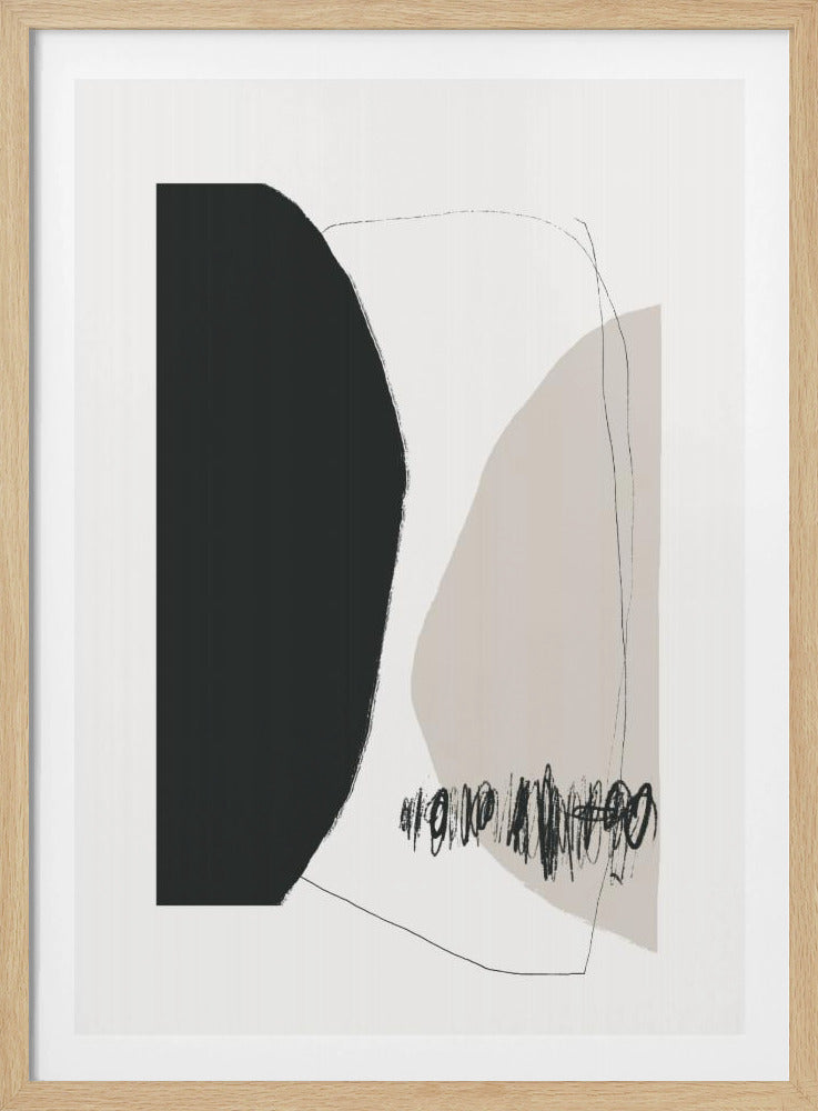 Organic Shapes And Lines In Neutral Tones | Poster