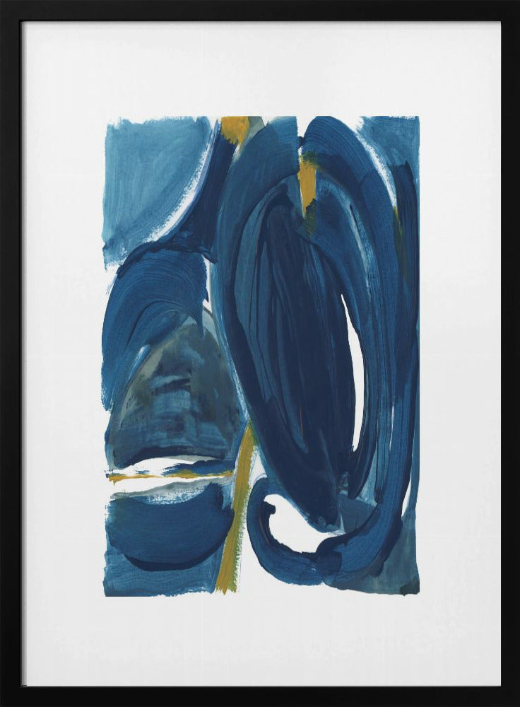 Navy Gold Abstract 1 | Poster