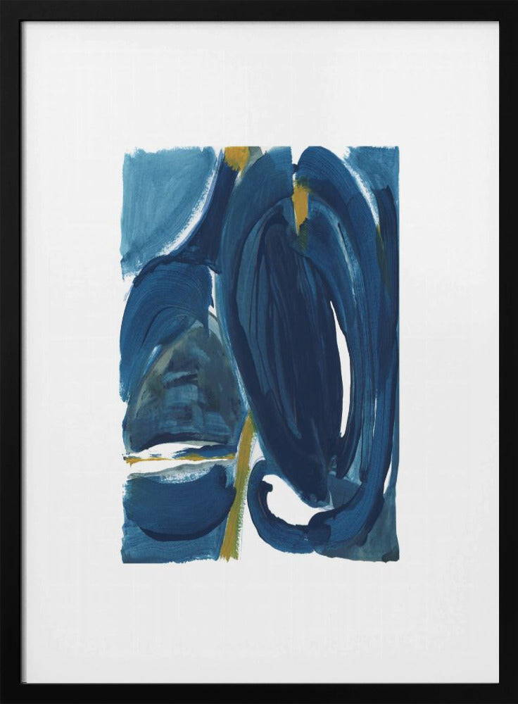 Navy Gold Abstract 1 | Poster