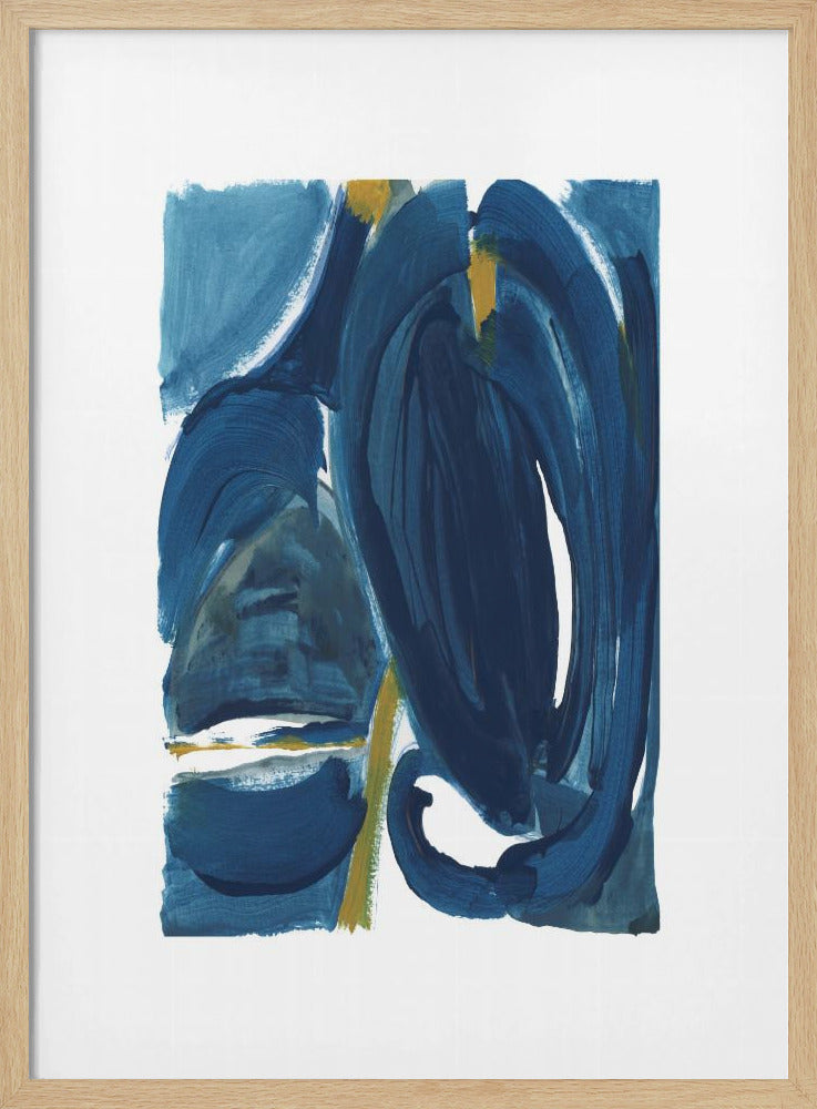 Navy Gold Abstract 1 | Poster