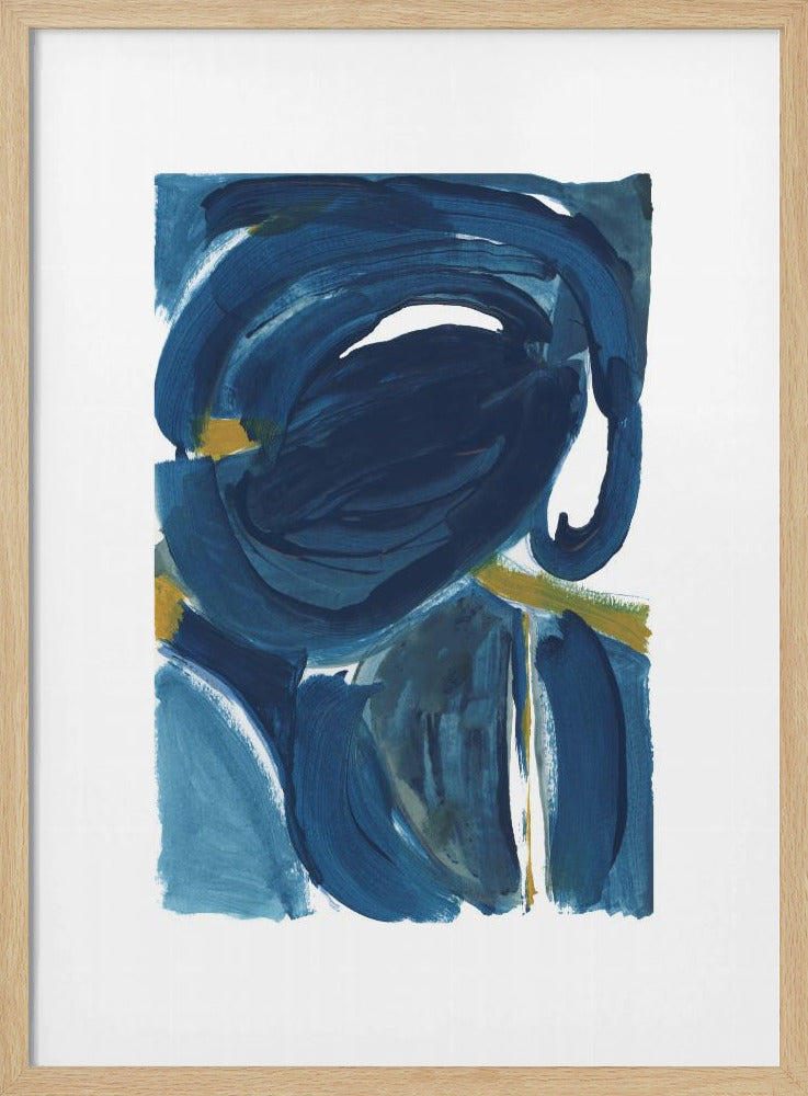 Navy Gold Abstract 2 | Poster