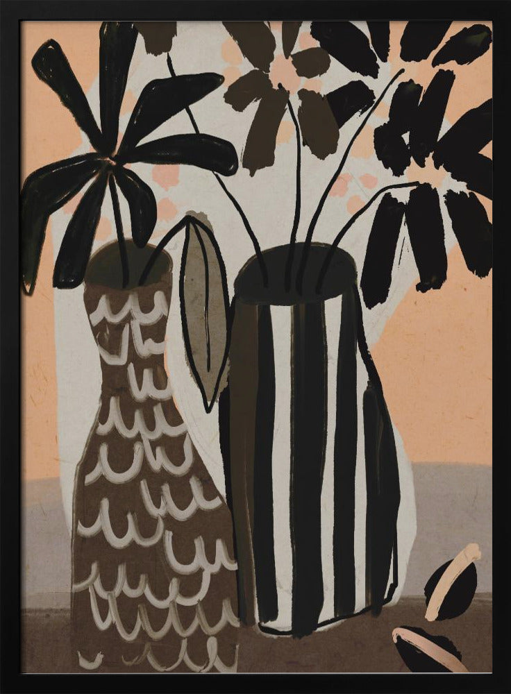Striped Vases Bloom | Poster