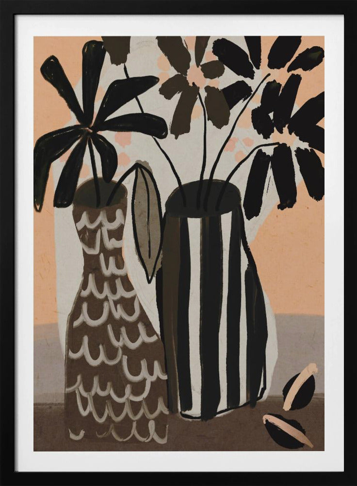 Striped Vases Bloom | Poster