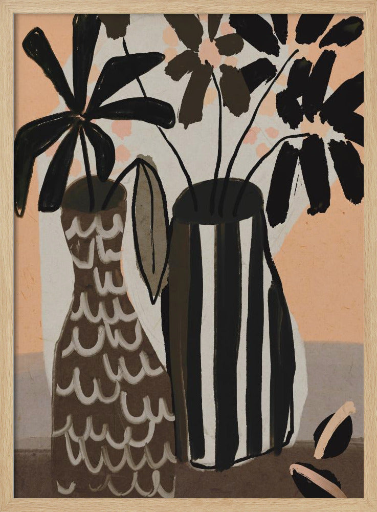 Striped Vases Bloom | Poster