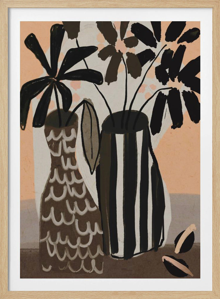 Striped Vases Bloom | Poster