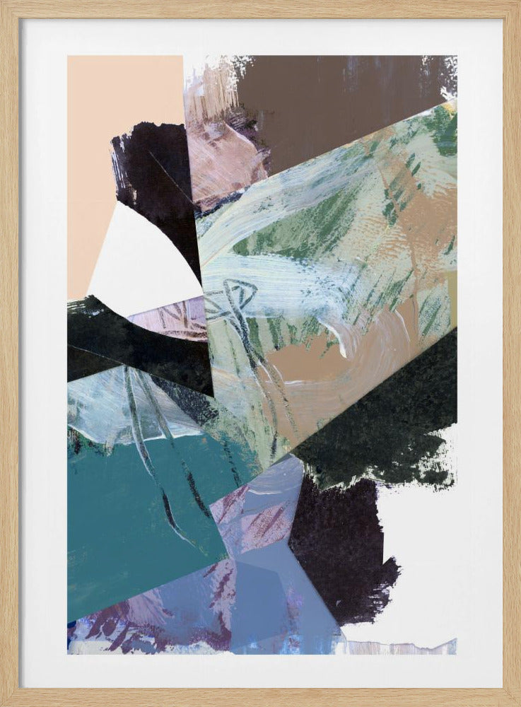 Blue Black Neutral White Abstract 2 | Poster