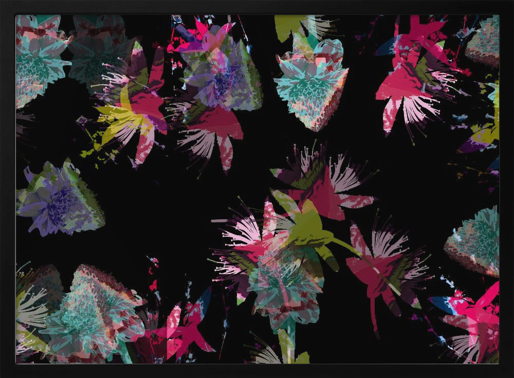 Neon Floral Mix | Poster