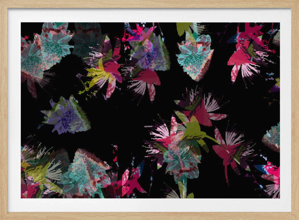 Neon Floral Mix | Poster