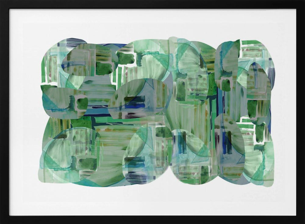 Green Cluster of Abstract Shapes 1 | Poster