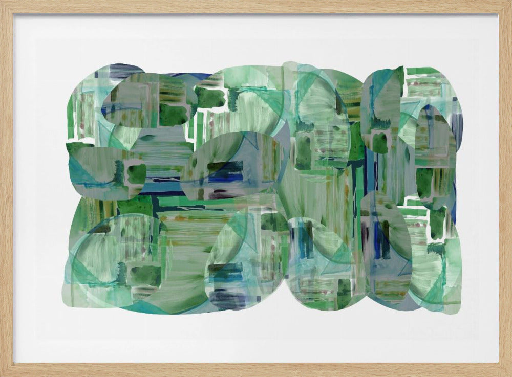 Green Cluster of Abstract Shapes 1 | Poster