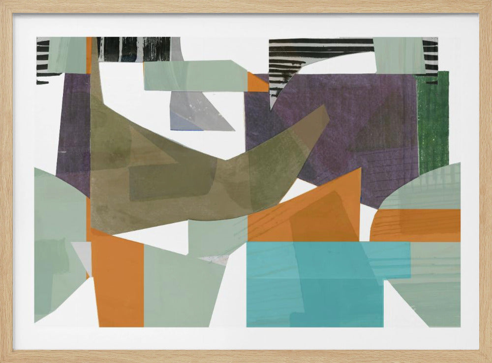 Orange Green and Blue Hues Abstract Hardedge 1 | Poster