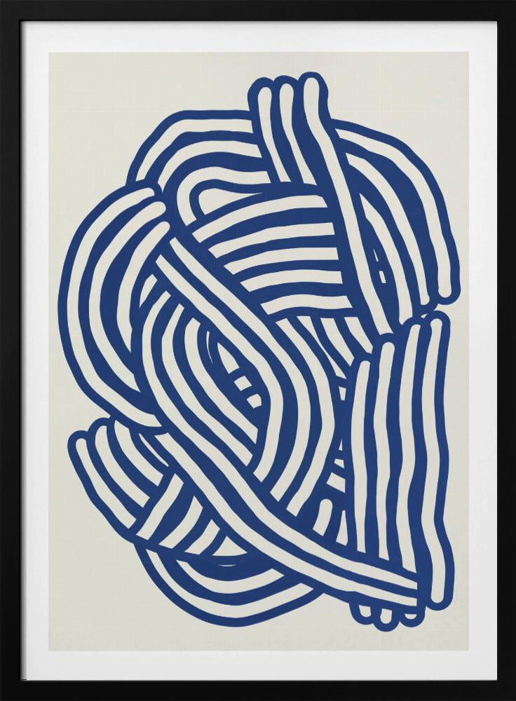 Line art organic shape in blue | Poster