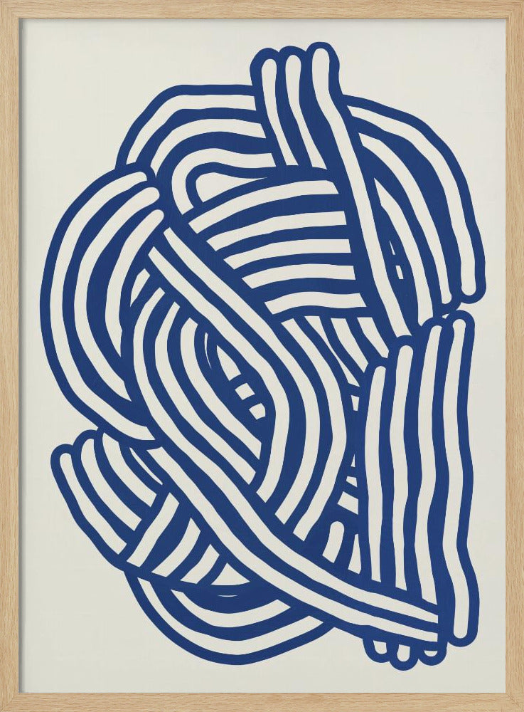 Line art organic shape in blue | Poster