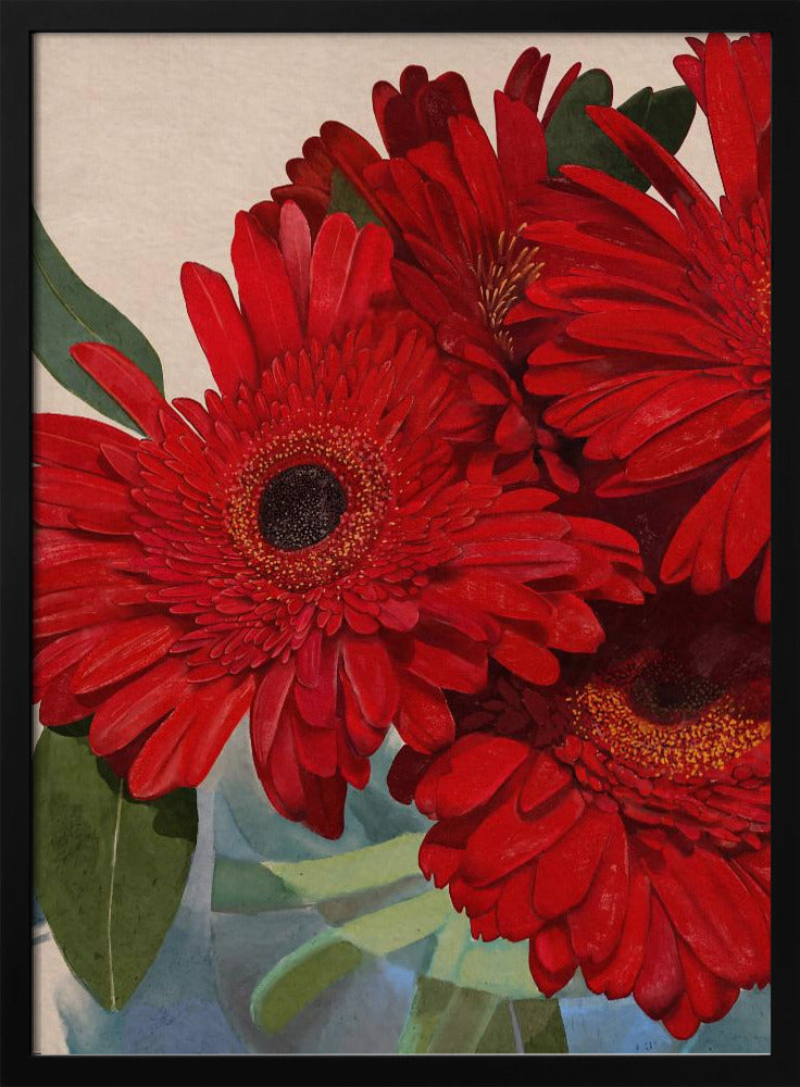 Red Gerbera Daisy Detail 3 | Poster