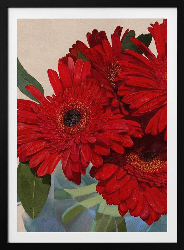 Red Gerbera Daisy Detail 3 | Poster