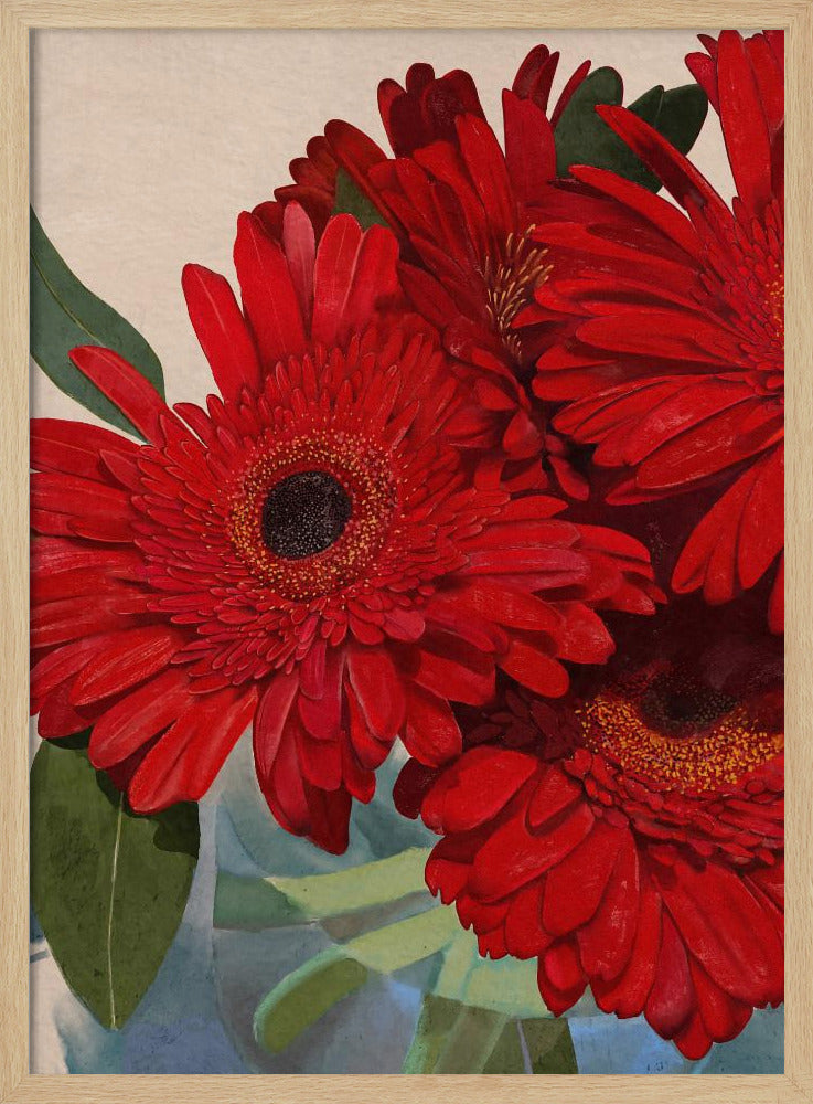 Red Gerbera Daisy Detail 3 | Poster