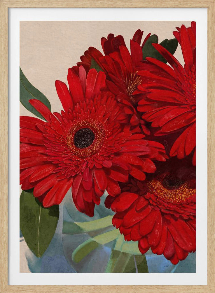 Red Gerbera Daisy Detail 3 | Poster