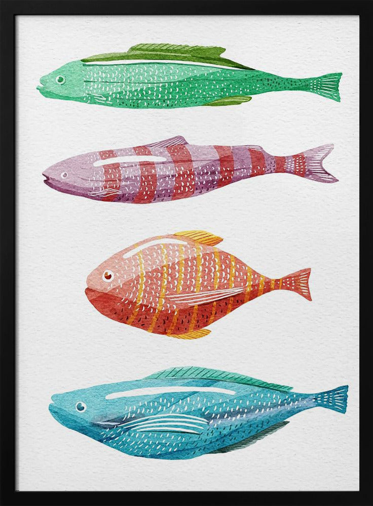 Four Colorful Fish | Poster