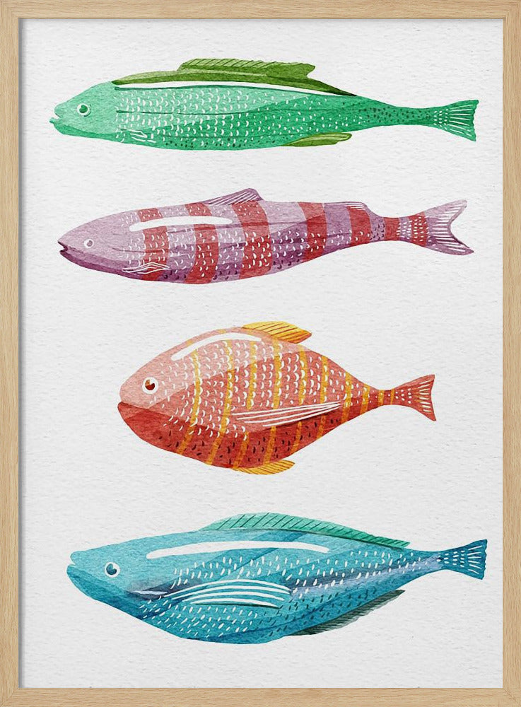 Four Colorful Fish | Poster