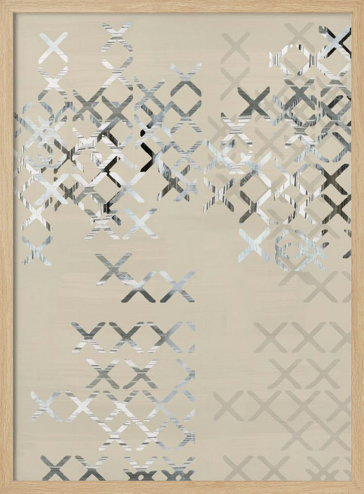 Minimal X&#039;s and O&#039;s Black and White Composition 2 | Poster