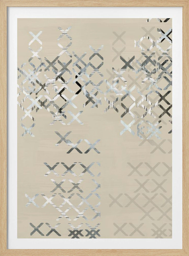 Minimal X&#039;s and O&#039;s Black and White Composition 2 | Poster