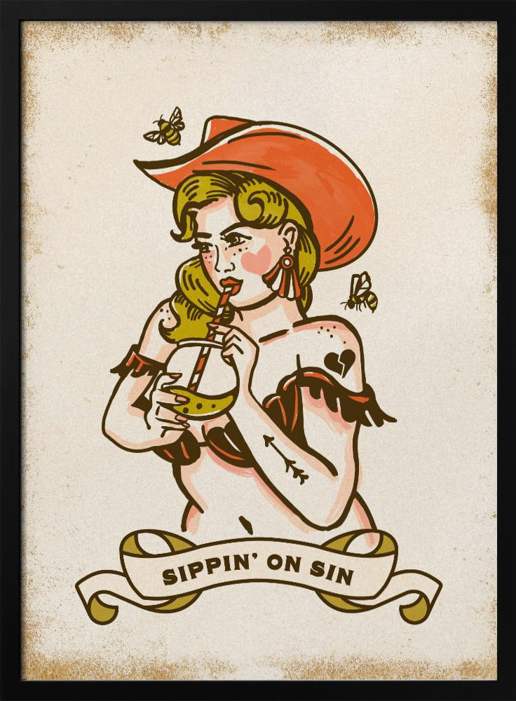 Sippin On Sin Cute &amp; Sassy Cowgirl Art | Poster
