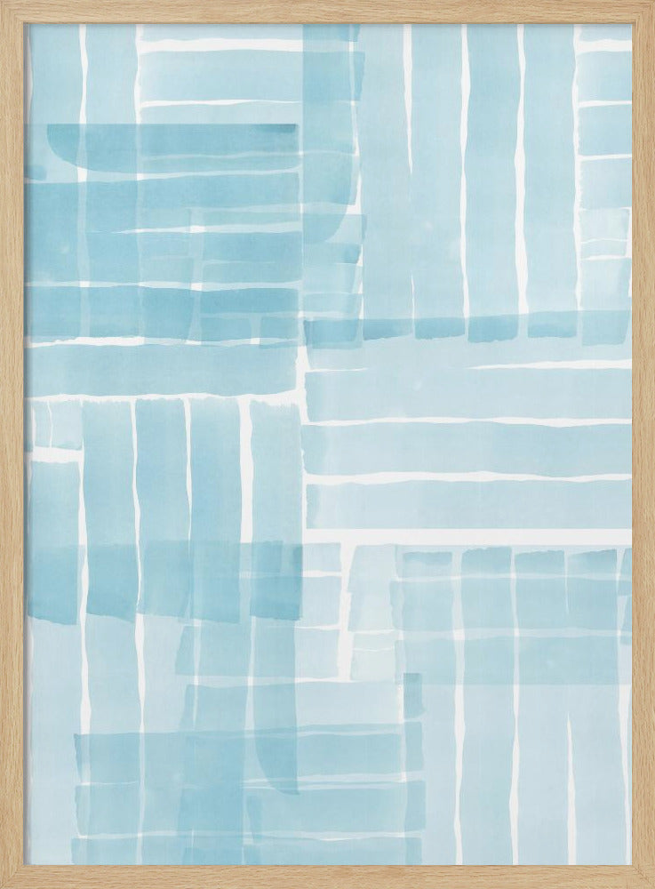 Light Blue Watercolour Grid Wash 1 | Poster