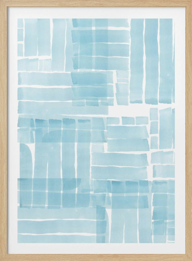 Light Blue Watercolour Grid Wash 3 | Poster