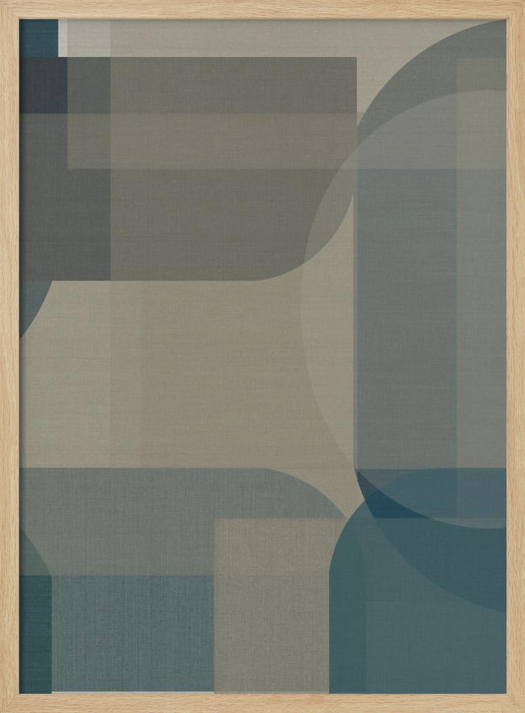 Woven Blue and Neutral Abstract Layers 1 | Poster