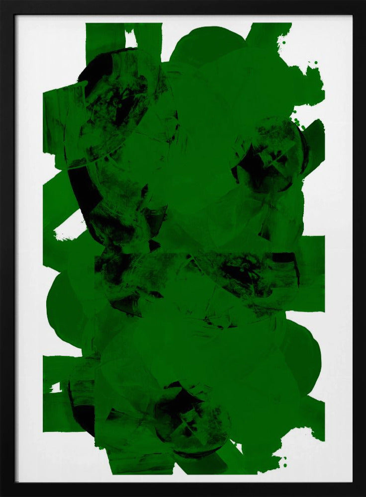 Green and Black Abstract Composition No.1 | Poster