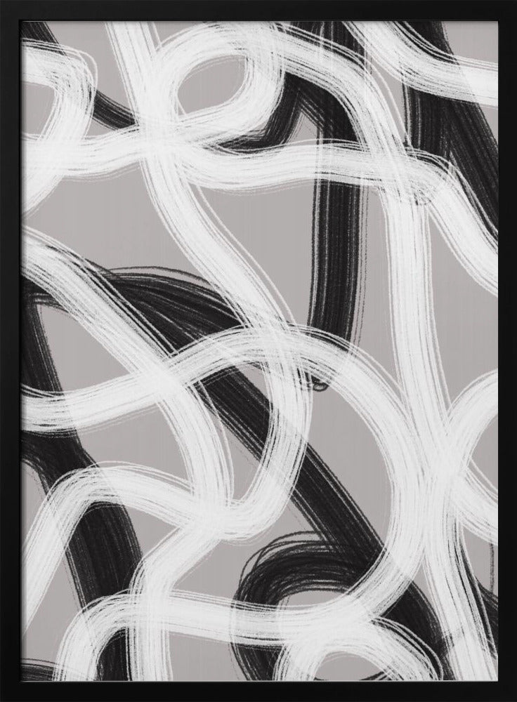 Black And White Brushstrokes | Poster