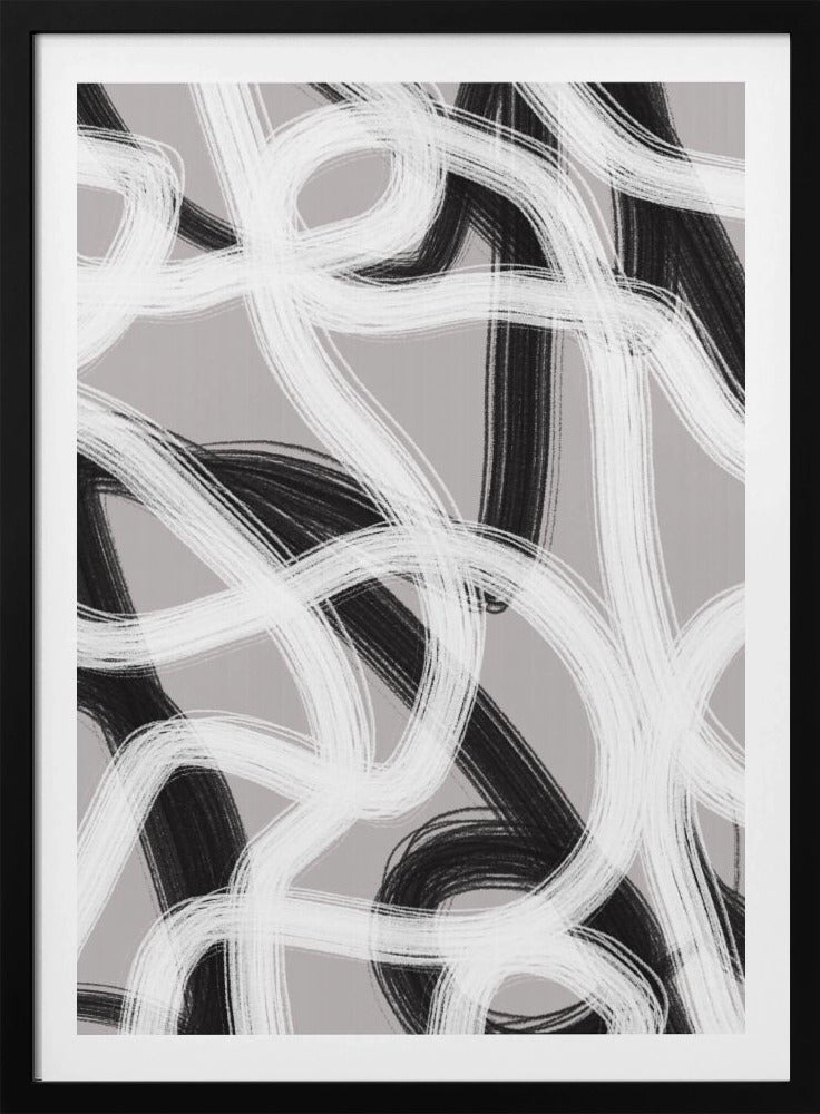 Black And White Brushstrokes | Poster