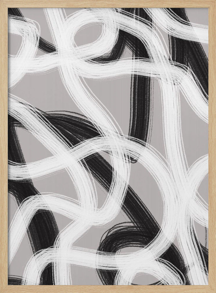 Black And White Brushstrokes | Poster