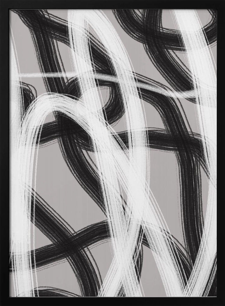 Black And White Brushstrokes | Poster