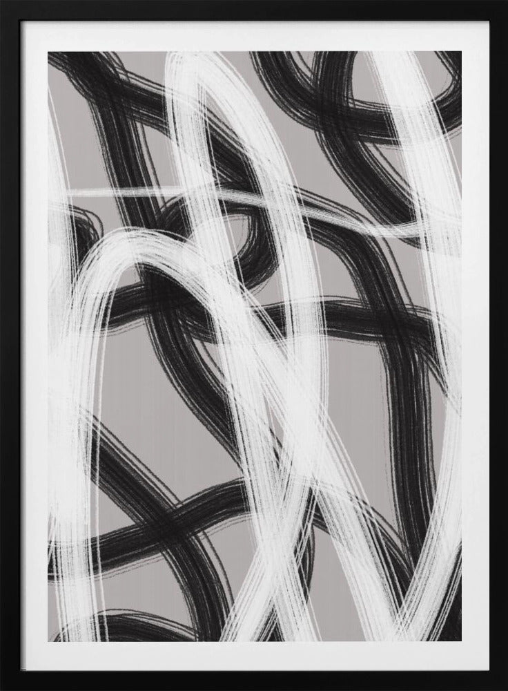 Black And White Brushstrokes | Poster