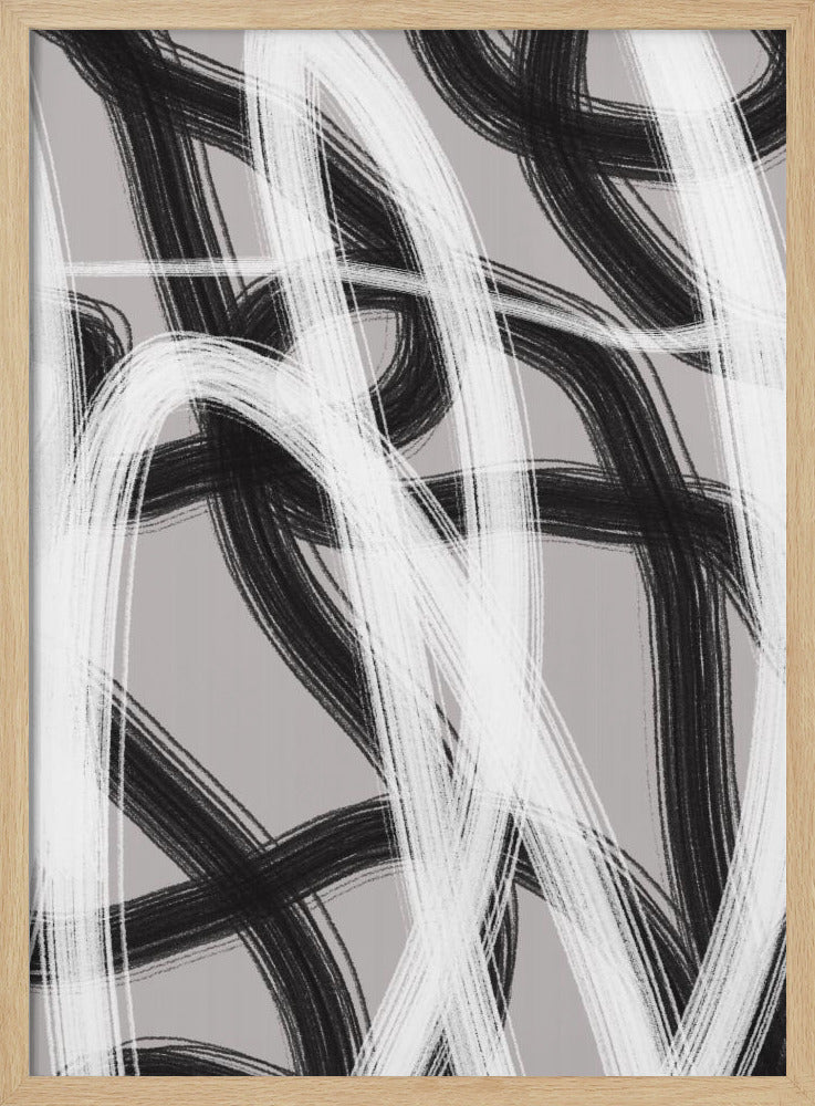 Black And White Brushstrokes | Poster